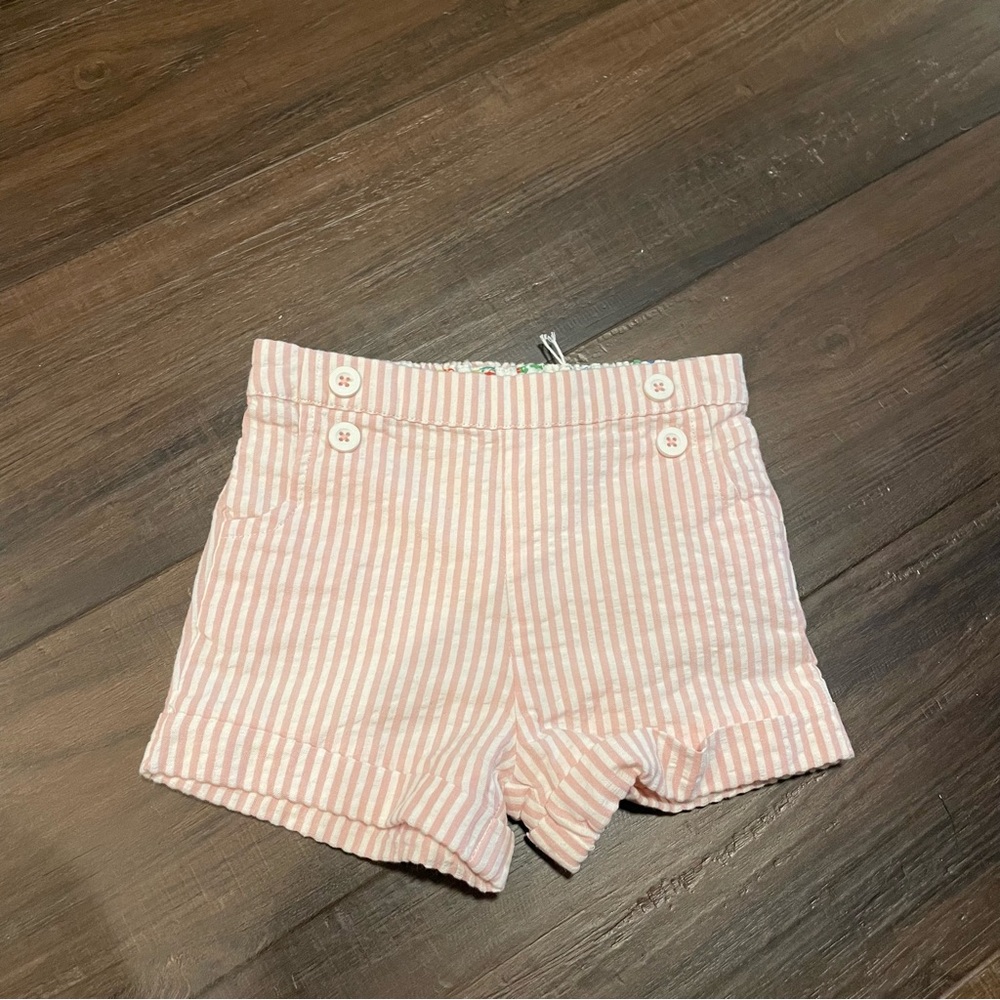Baby Boden Pink & White Shorts 3-6 Months